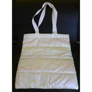 Bath & Body Works ~ White Iridescent  Puffer Tote ~ Gift Bag Black Friday 2023